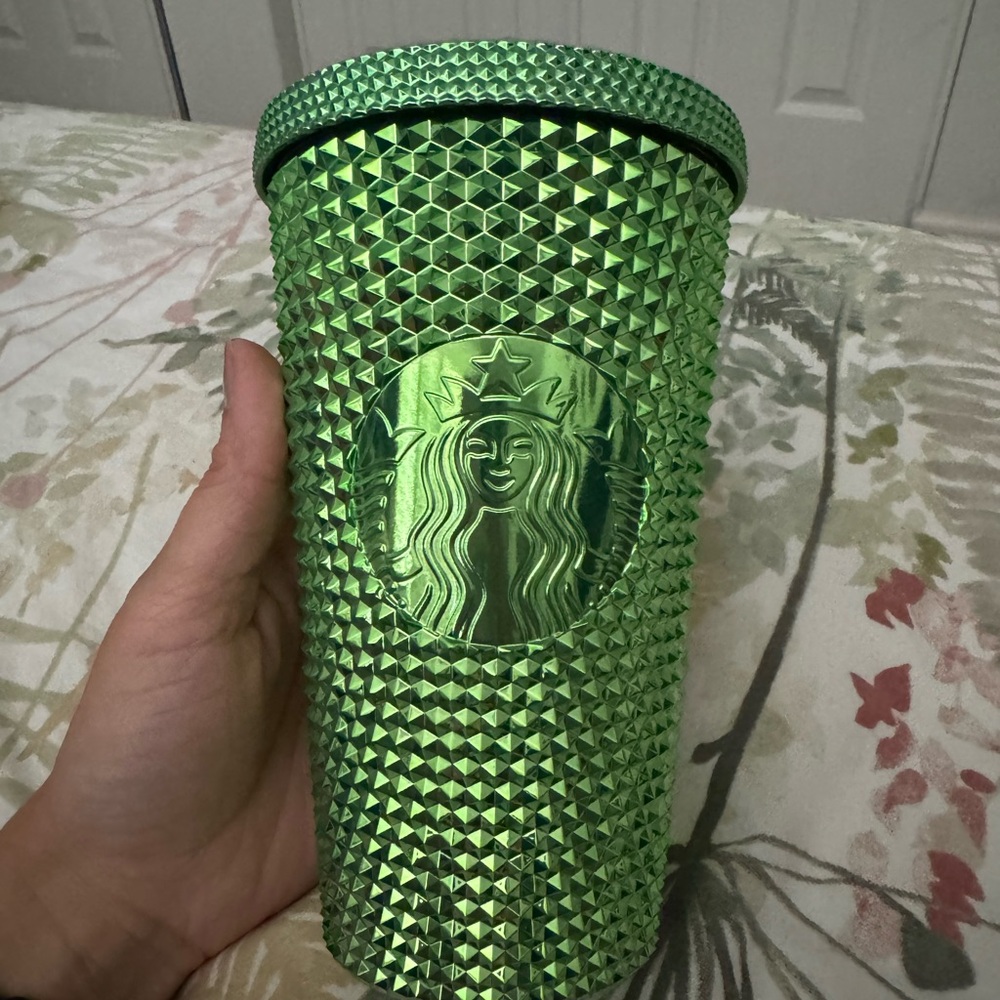 Starbucks Metallic Green Studded 16oz Tumbler